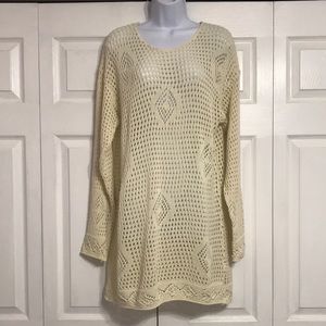 Loose Open Knit Dress/Tunic Sweater/Swim Cover Up Women’s One Size Fits All